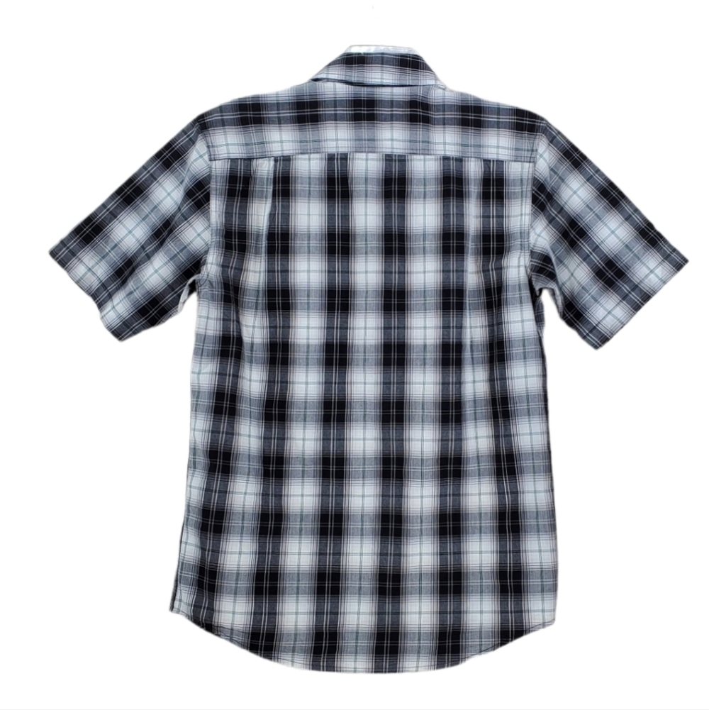 Carhartt Mechanic Shirt Men S Blk Wht Plaid Relaxed SS Button Essential Normcore - Picture 4 of 10